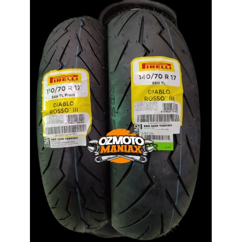 Paket Ban Pirelli Diablo Rosso III 110/70-17 & 140/70-17