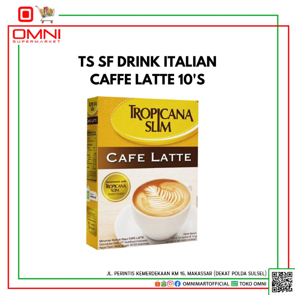 

Susu Diet Tropicana Slim Italian Caffe Latte Isi 10x14 gr Rendah Gula