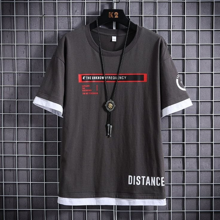 Baju Lengan Pendek Kayser Distance T-Shirt Motif Sablon No Kalung