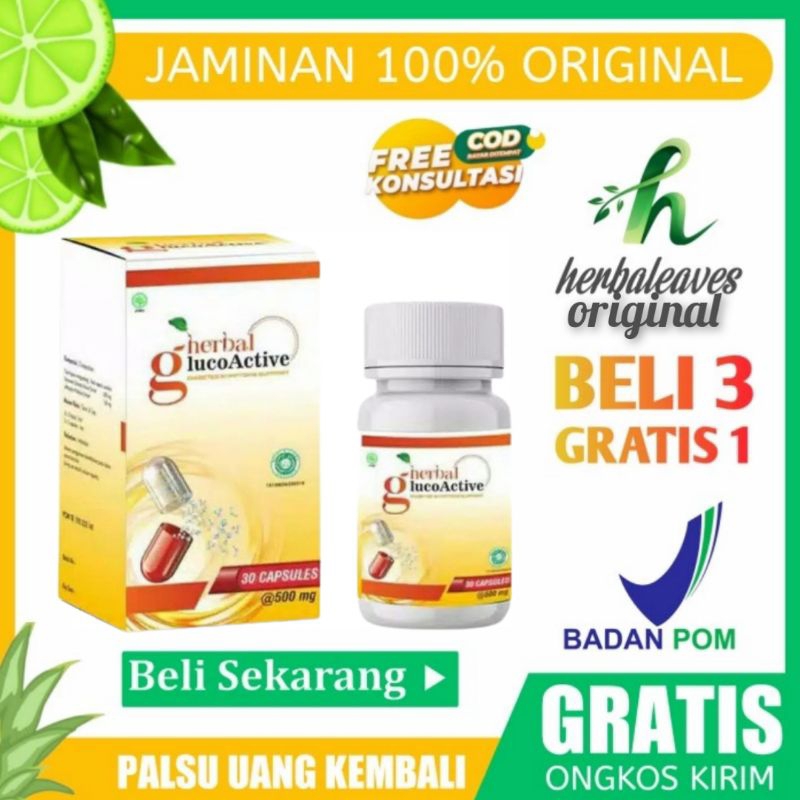 glucoactive 100% original asli obat herbal mengatasi diabet / kencing manis kadar gula