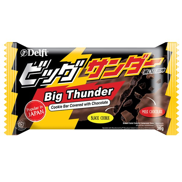 Khas Jaya DELFI BIG Thunder Yuraku Cookie Bar Chocolate 36Gram JUMBO