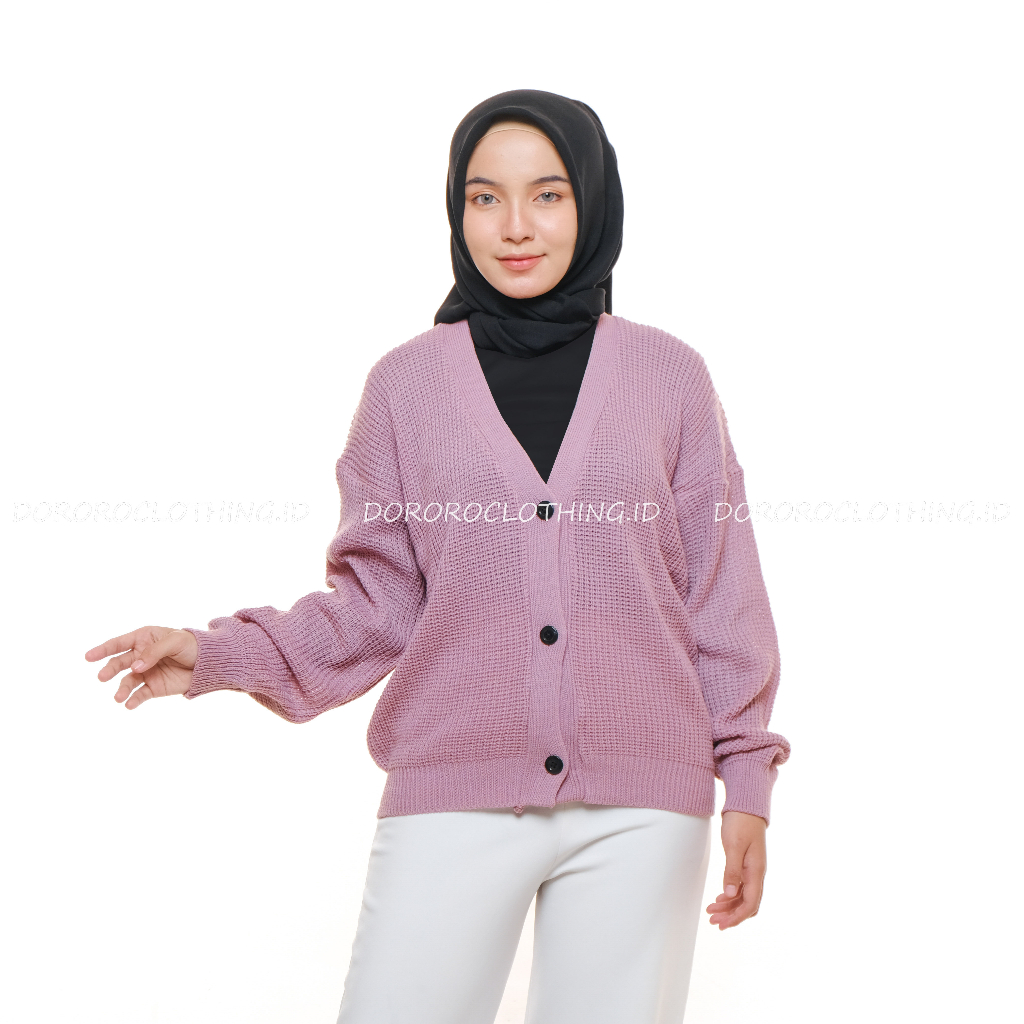 Sweater Cardigan Crop Rajut Kancing