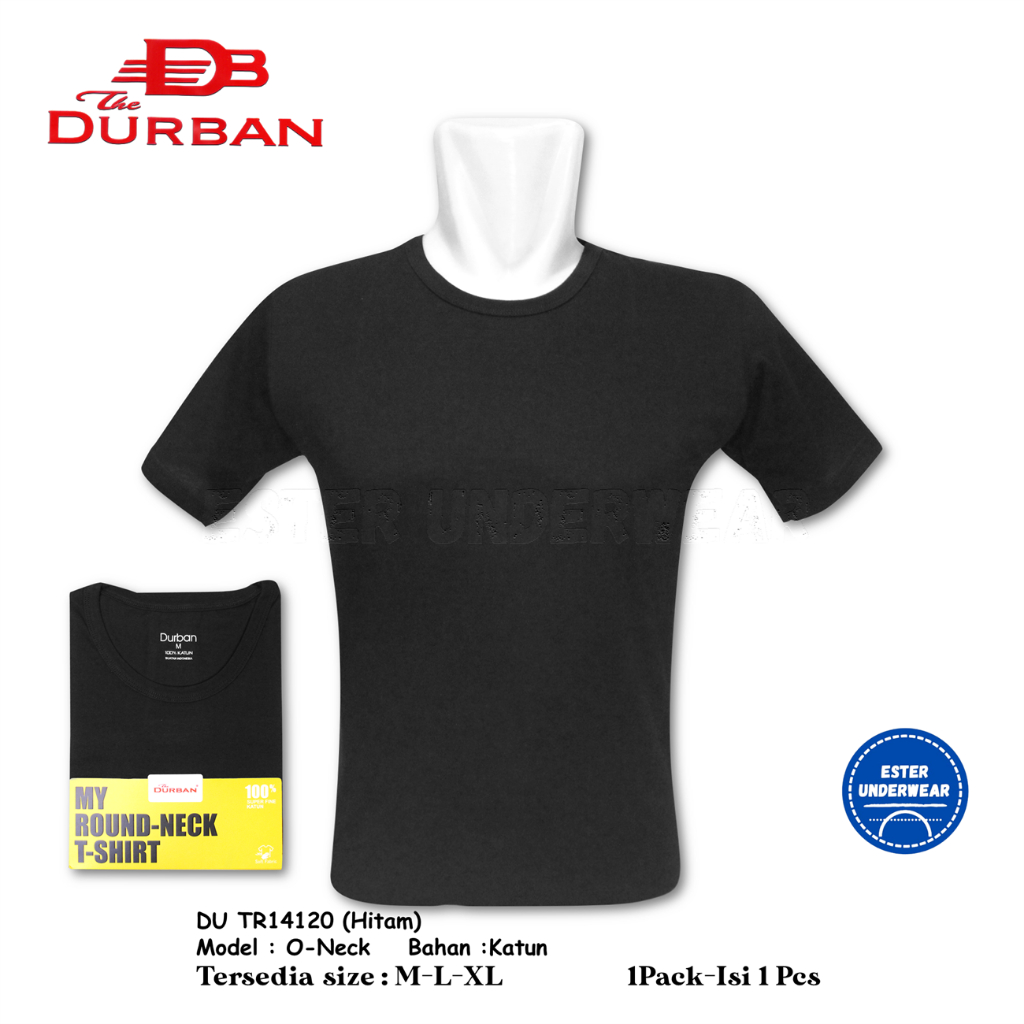 Kaos Dalam Oblong Durban DU TR 14120 Hitam Isi-1 Pcs/Pack