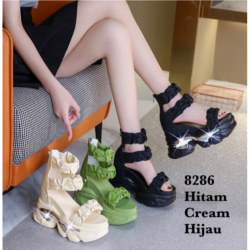 SANDAL WEDGES WANITA   FASHION KOREA 8286