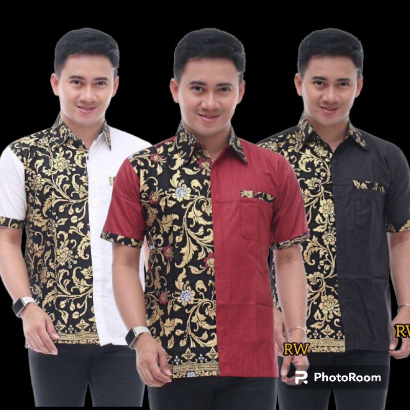 KEMEJA BATIK PRIA MODERN MOTIF BAKONG KOMBINASI