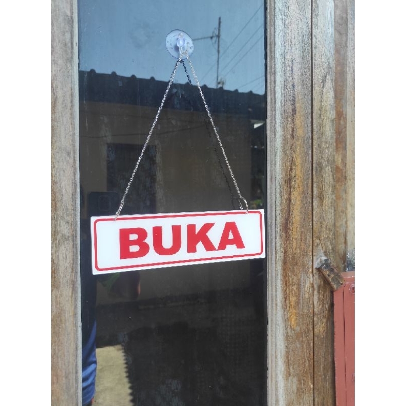 Papan Akrilik Gantung Buka Tutup Bolak Balik