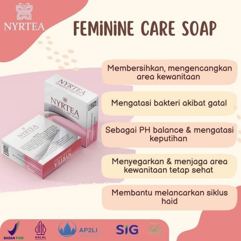 NYRTEA FEMININE CARE SOAP / SABUN KEWANITAAN / SABUN KEPUTIHAN