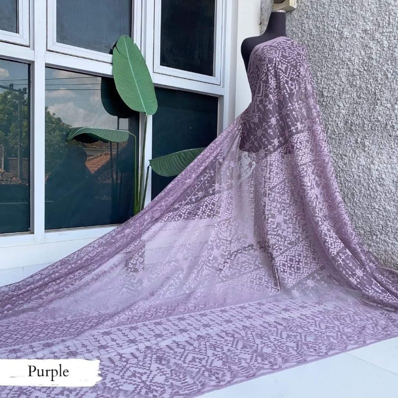 [ TERMURAH ] Kain Brokat Lace Vintage / Kain Brukat Salur / Kain Brokat Murah