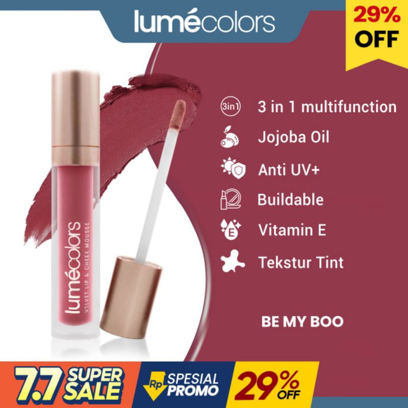 Lumecolors Lip &amp; Cheek Mousse Lipmousse Lipstik 3in1 Bisa untuk eyeshadow &amp; blush on