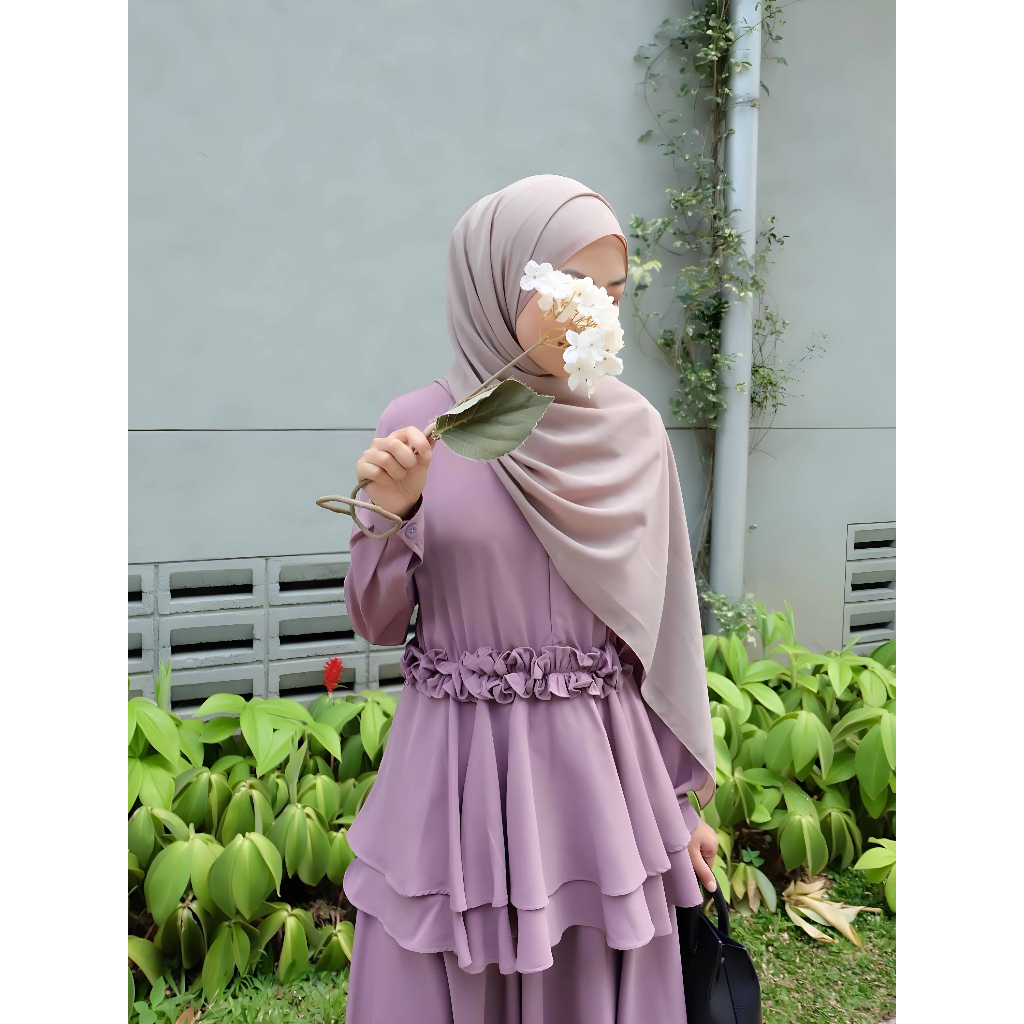 Tamara Dress Gamis Premium Polos Size M L XL Shakila Armani - Dress Gamis Wanita Syari Terbaru - Dress Gamis Polos Mewah - Dress Premium - Gamis Kondangan - Gamis Seragam - Gamis Pengajian Bisa COD By Zenic