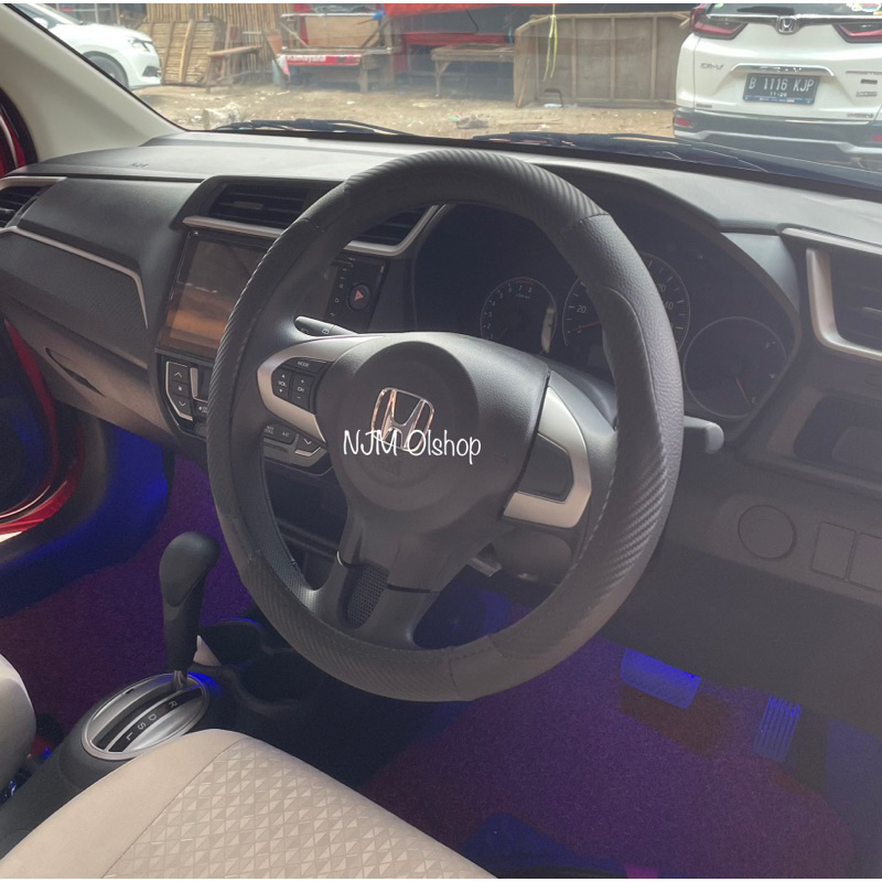 NEW ARRIVAL!!! Sarung Stir / Cover Stir Mobil asli MBTech mix Hitam Karbon - Universal