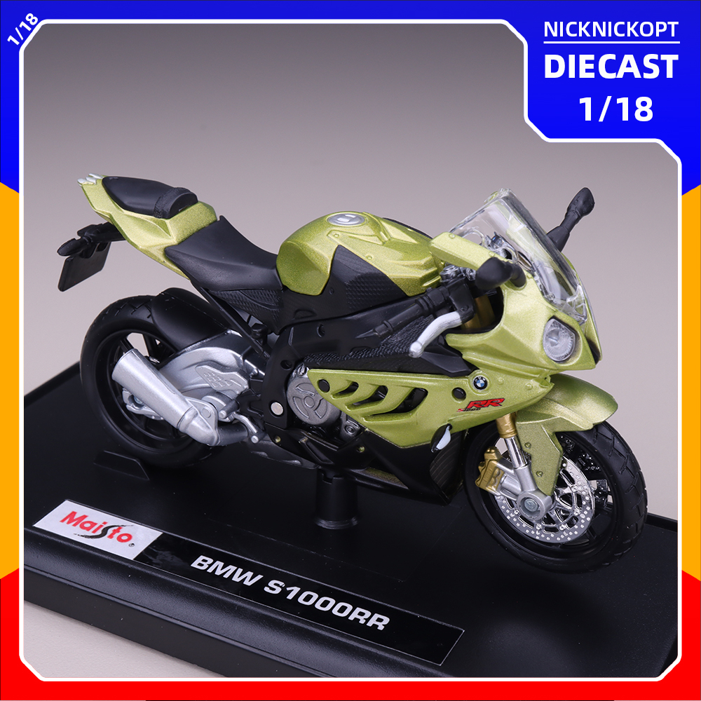 Miniatur Motor Maisto BMW S1000RR Skala 1:18 Diecast Mainan Koleksi