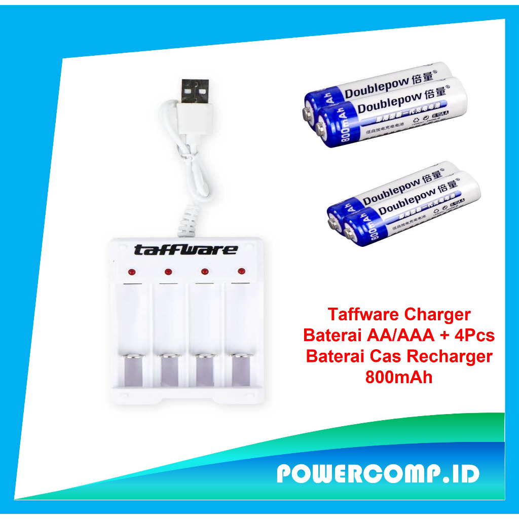 Charger Batre AA? Charger Taffware? Charger Battery AA/AAA Charger Baterai 4 Slot + 4 PCS Baterai Ca