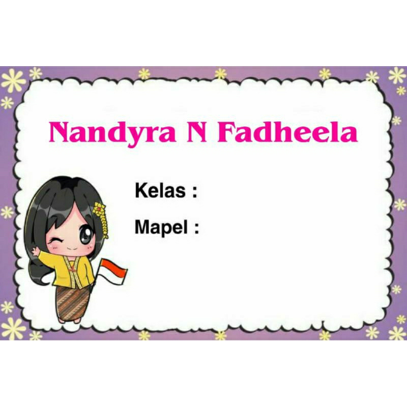 

(ISI 50 PCS) STICKER BUKU SEKOLAH MOTIF SISWA KEBAYA