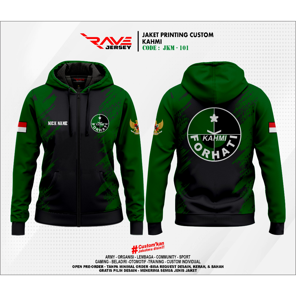 JAKET KAHMI SESI 1 FULL PRINTING SUBLIMATION CUSTOM (DESAIN SUKA SUKA)