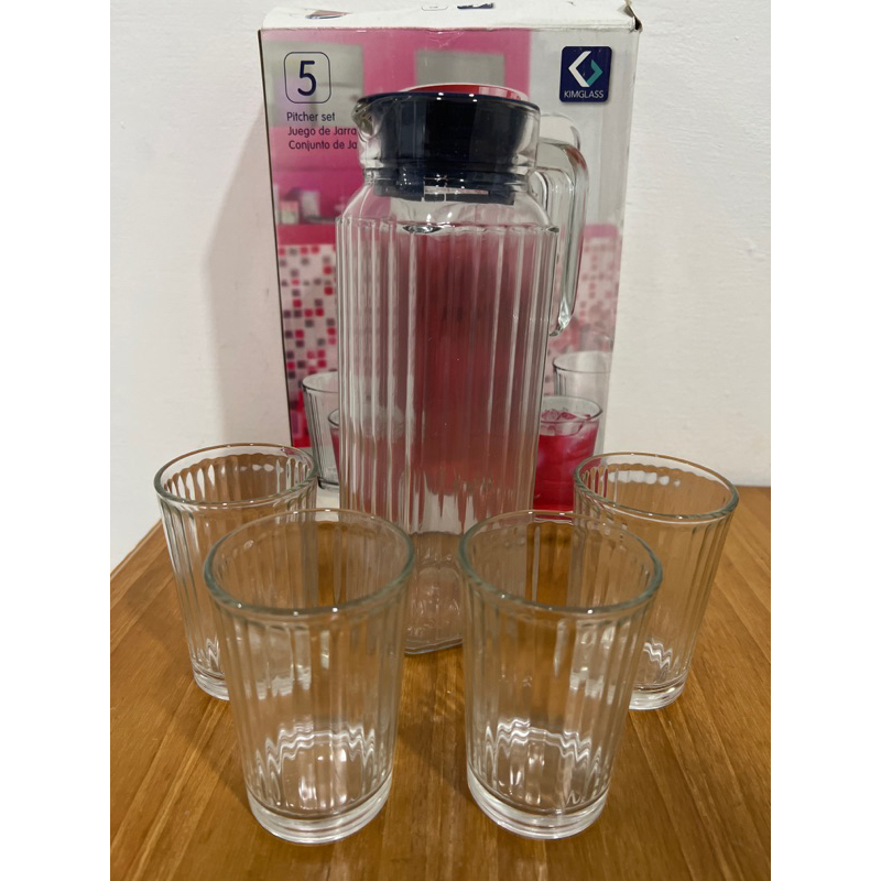 set pitcher kimglass / set jar dan gelas minum kaca