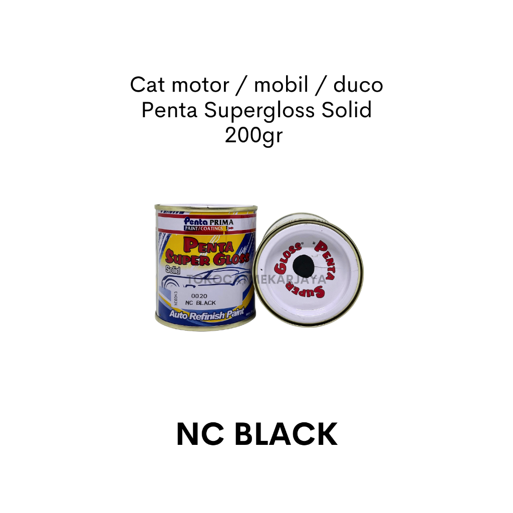 Cat Penta Supergloss Solid Hitam 200gram / penta hitam / cat mobil hitam / cat penta super gloss hit