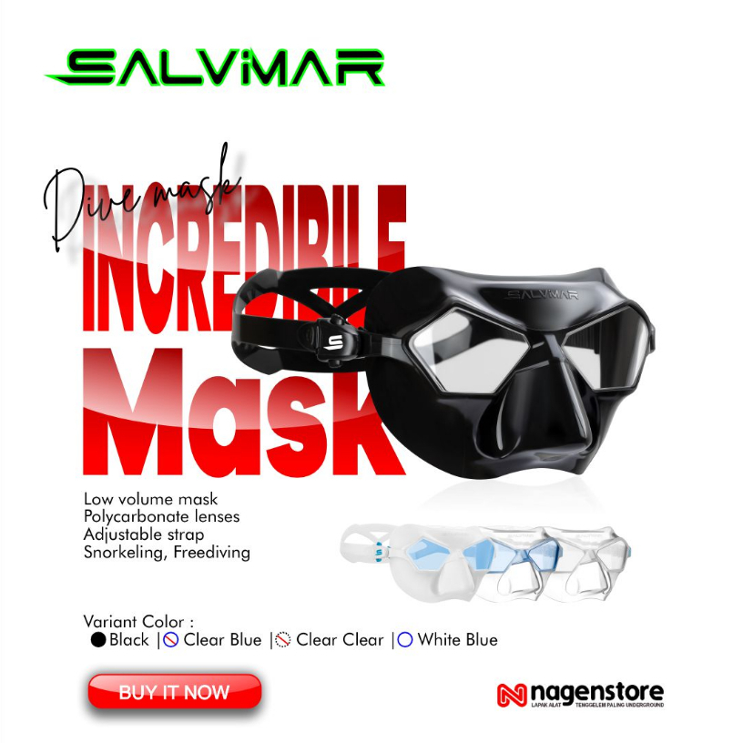 Salvimar Incredible Salvimar Fluyd Incredible White Clear Freediving Mask White Clear