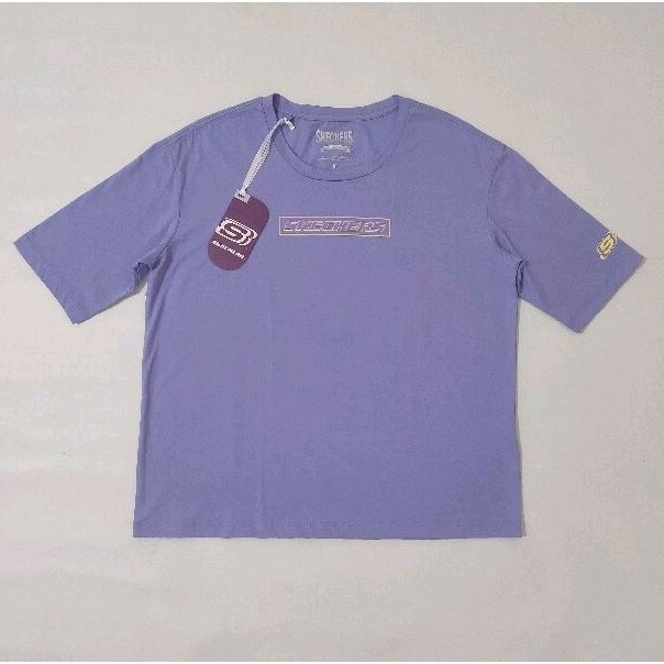 kaos wanita Skechers original purple Tshirt