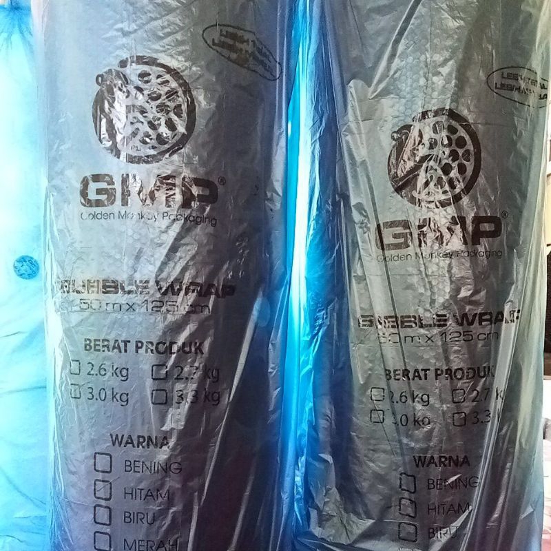 

Bubble wrap GMP warna Hitam 3kg bungkus biru kirim by ojol