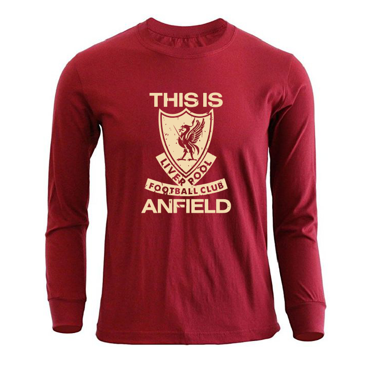 Kaos Baju Tshirt Klub Bola Liverpool Lengan Panjang Combed 30S Termurah kualitas Distro
