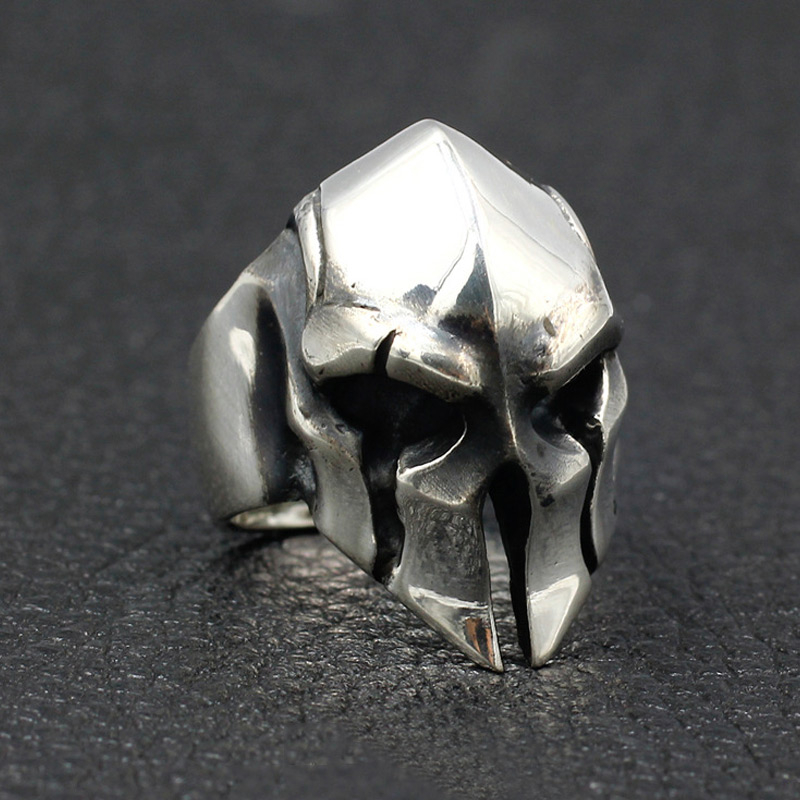 Cincin Spartan Pria / Cincin Pria Spartan / Cincin Topeng Tengkorak Pria - Cincin Cowok Topeng Helm 