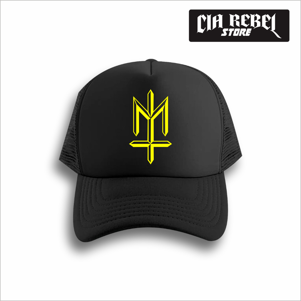 Topi Jaring Trucker Distro Logo Maternal Disaster Kuning
