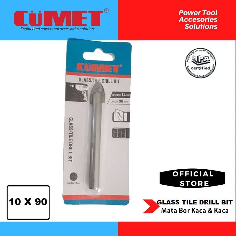 Cumet Mata Bor Kaca / Glass Tile Drill Bit 10x90mm