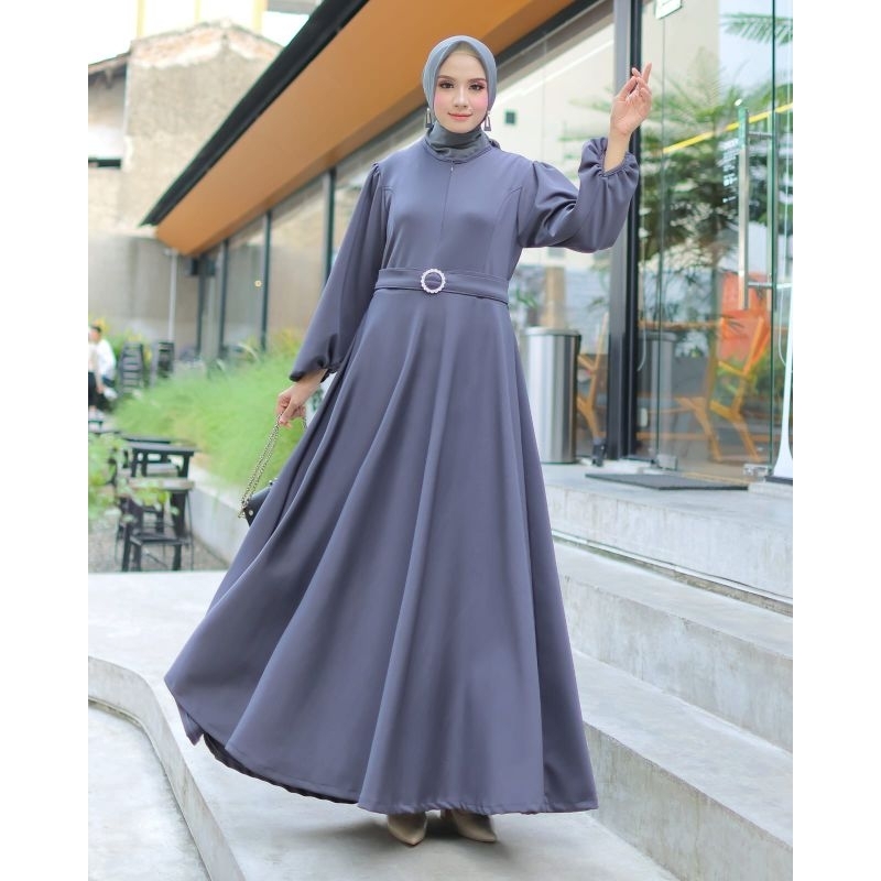 MAXI JASMIN SCUBA GAMIS SCUBA + BELT GAMIS KEKINIAN gamis busui GAMIS MEWAH PREMIUM QUALITY Kondanga