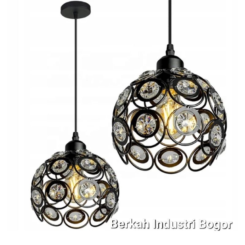 lampu hias gantung crystal bulat