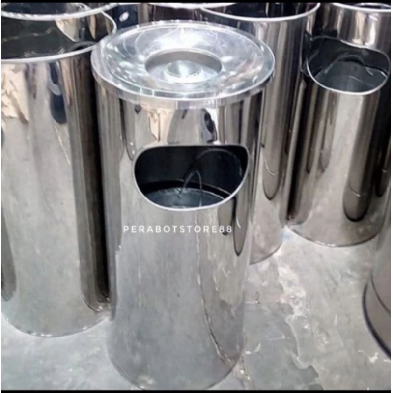 tong sampah/ tempat sampah stainless/asbak stainless