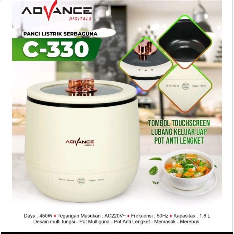 ADVANCE PANCI LISTRIK SERBAGUNA / WARMER STEAMER COOKER C330 ADVANCE