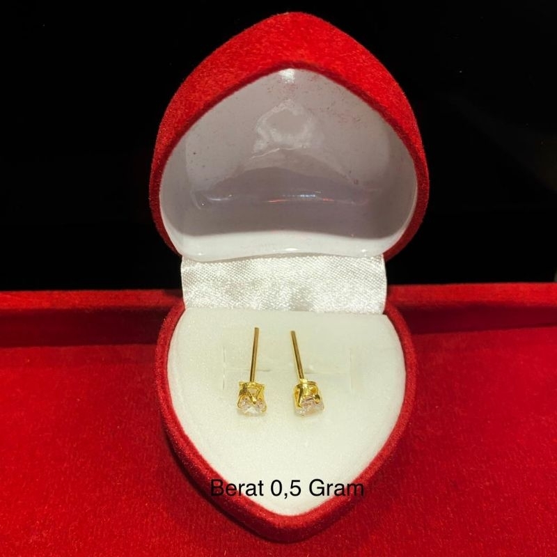 Anting Emas Muda Tusuk Mata Satu ½ Gram
