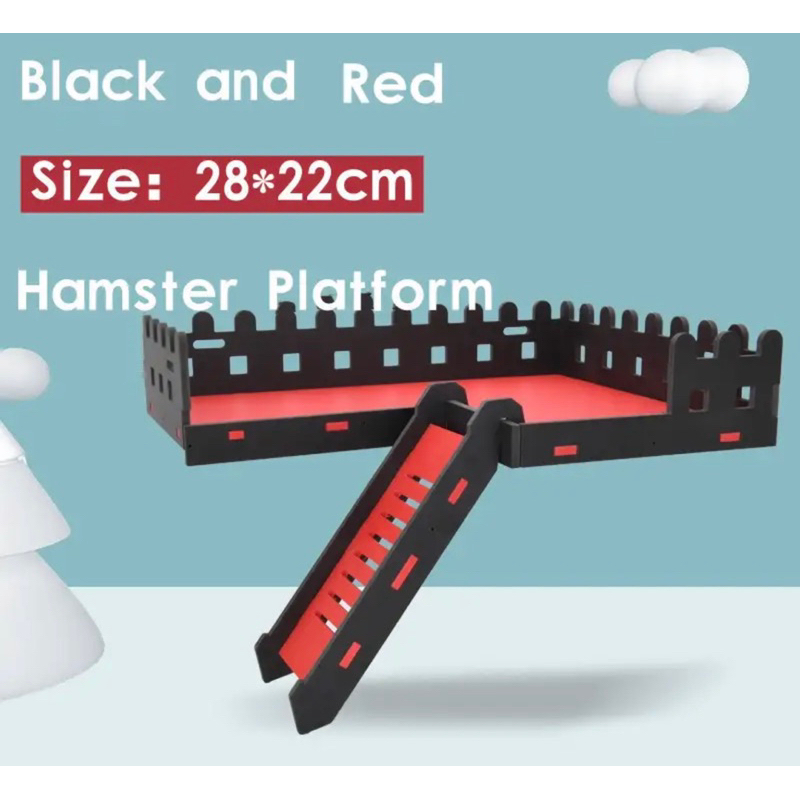 Hitam Merah Mainan Rumah Kandang Hamster Tempat Tidur Pet House Wooden Hamtaro Guinea Pig Aksesoris 