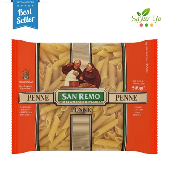 

San Remo Penne Rigani 500 Gram / Pack Pasta Rigani Noodle Instant