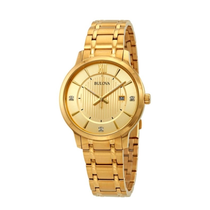 Bulova 97D117 Diamond - Jam Tangan Pria - Gold - Original - Garansi Resmi