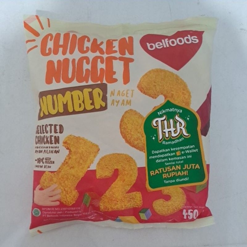 

Belfoods Nugget Number 500gr Naget Ayam Angka