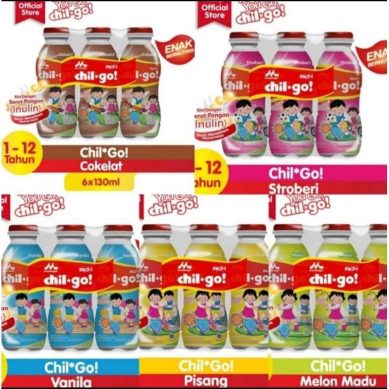 

Susu chil go uht coklat vanila strobri 6x130ml