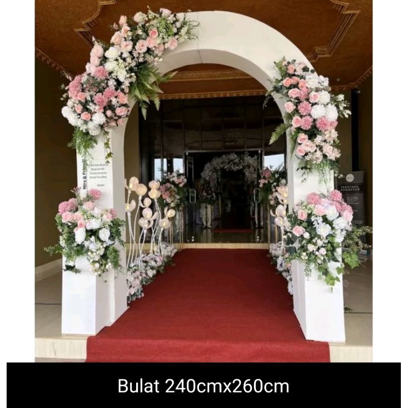 PERGOLA GATE.GAPURA PINTU MASUK WEDDING BULAT TRIPLEK