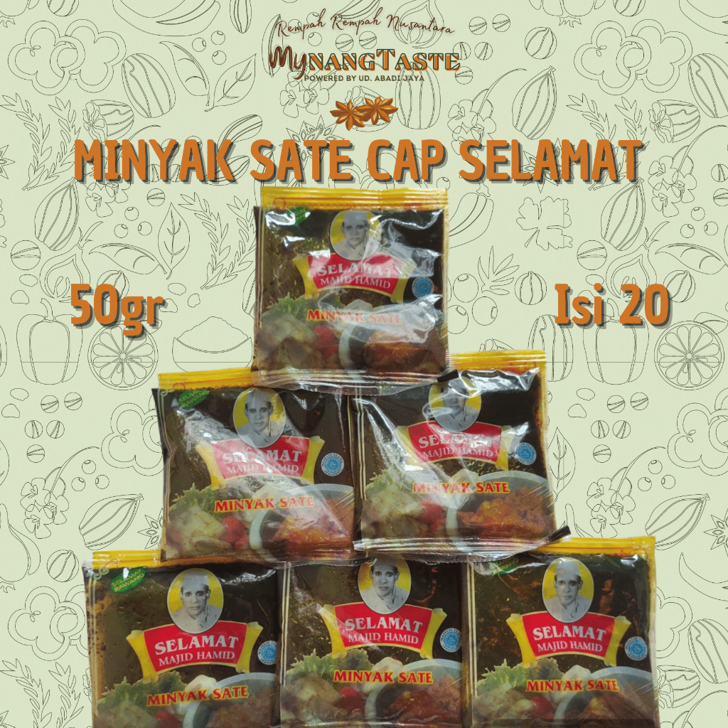 

Minyak Sate Padang Selamat 50g isi 20 sachet (1kg)