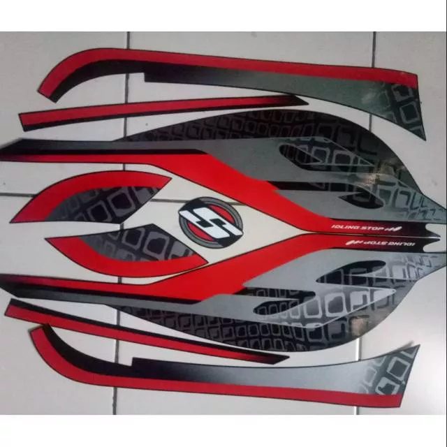 striping stiker scoopy sporty 2019 hitam lis body standar berkualitas original
