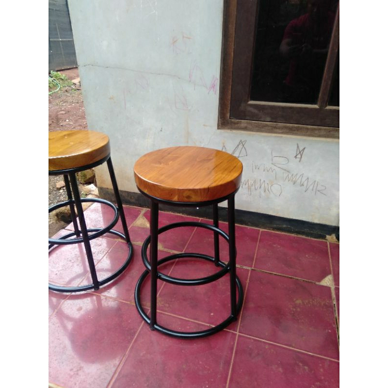 kursi stool jati, kursi cafe jati, kursi konter kayu jati