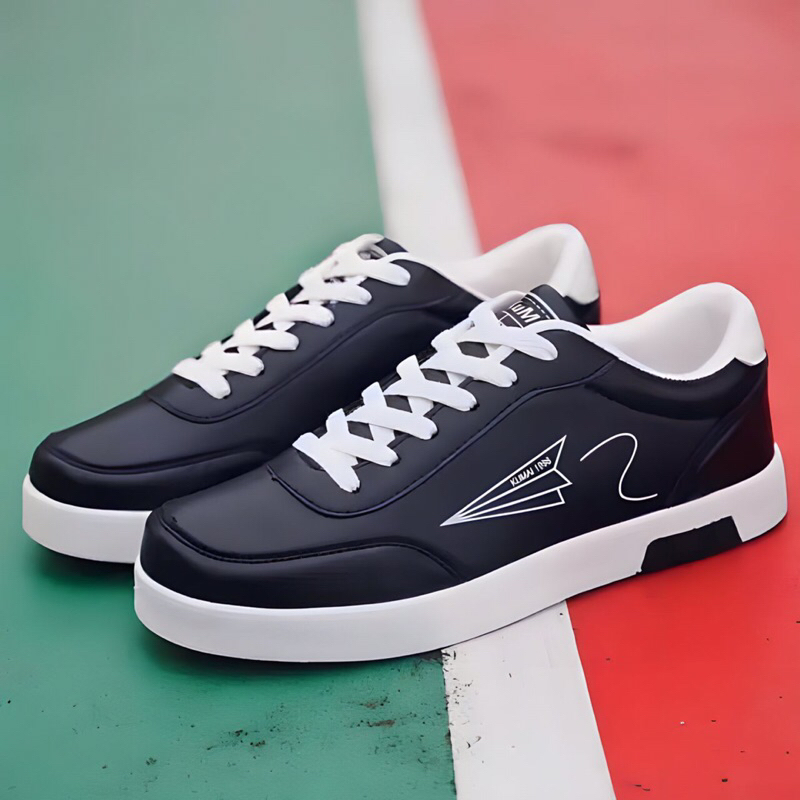Sepatu Kets putih Hitam Umbrela | Sepatu Pria Wanita | Sepatu Putih Pol