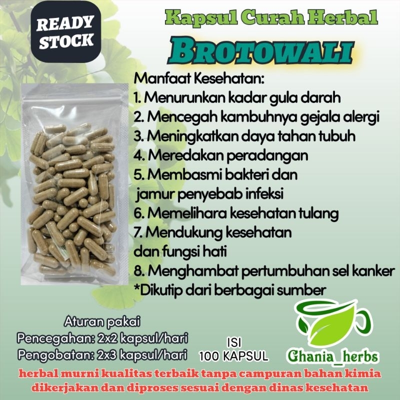 Kapsul Herbal BROTOWALI isi 100 Kapsul