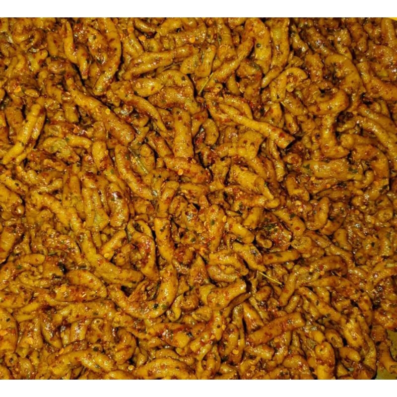 

keripik usus ayam pedas daun jeruk