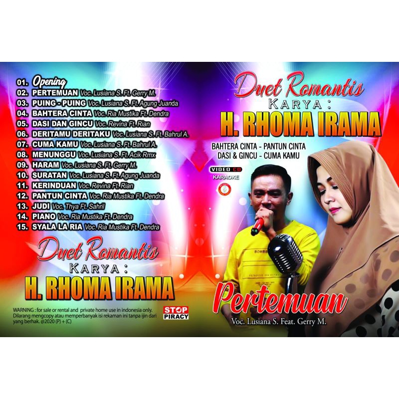 VCD karaoke, karya H.Rhoma irama duwet romantis "Pertemuan"