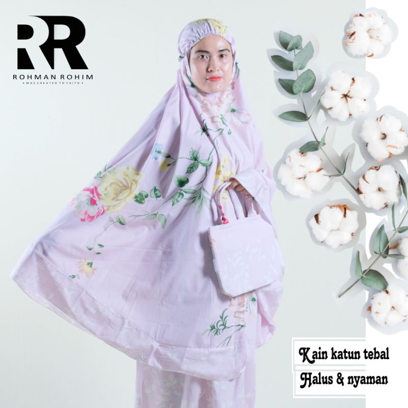Mukena dewasa motif cantik Mukena katun dewasa motif bunga kain tebal