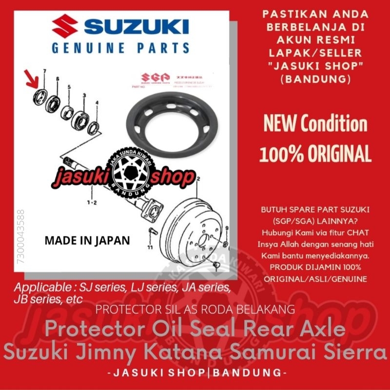 Protector Oil Seal Rear Axle Sil As Roda Belakang Suzuki Jimny Katana Samurai Caribian Sierra SJ410 