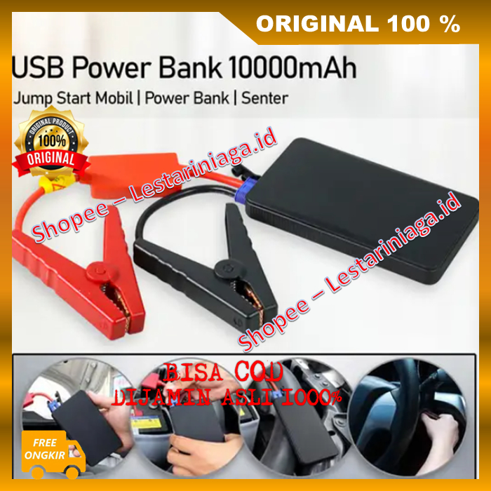 Jumper Aki Mini Portable  Mobil dan Motor Power Bank dengan Senter Led VRtec ORIGINAL