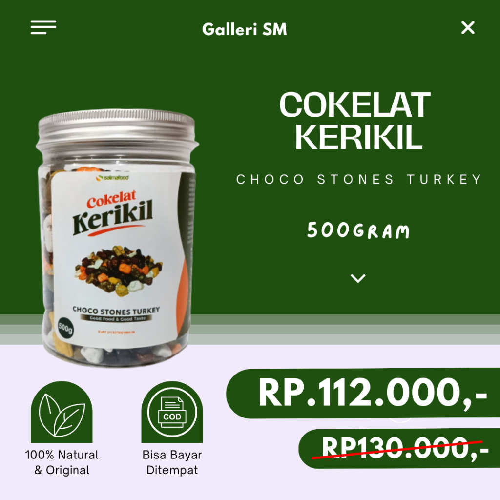 

Cokelat Kerikil 300gr Coklat Batu Oleh Oleh Haji Umroh Asli Arab Saudi Original